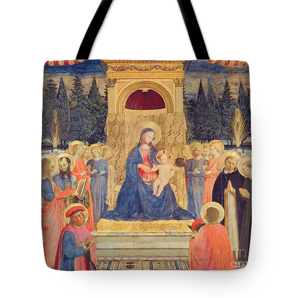 The San Marco Altarpiece Tote Bag featuring the painting The San Marco Altarpiece by Fra Angelico