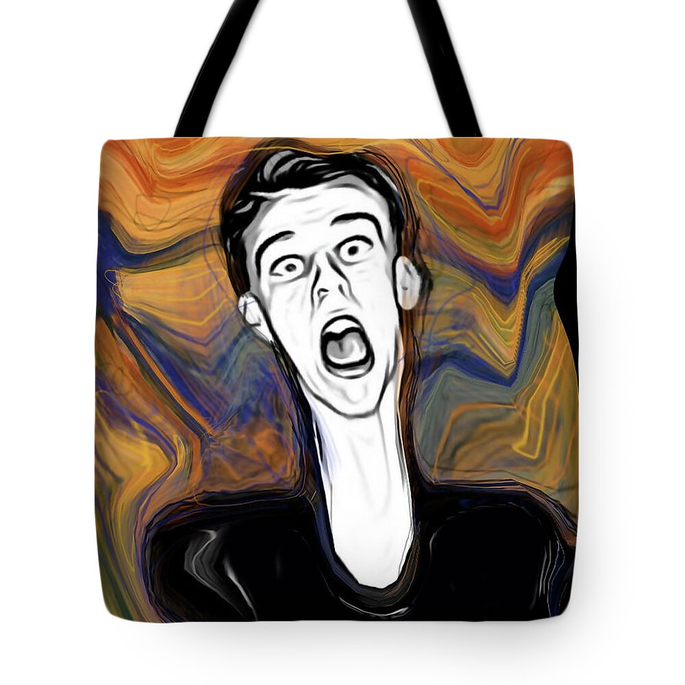 The Scream Tote Bag featuring the digital art The Scream by Russell Pierce