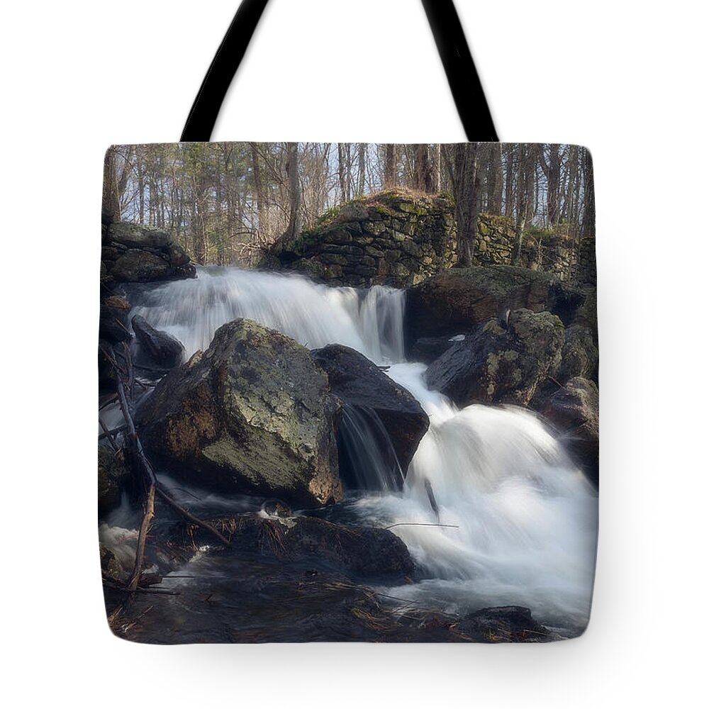 Rutland Ma Mass Massachusetts Waterfall Water Falls Nature New England Newengland Outside Outdoors Natural Old Mill Site Woods Forest Secluded Hidden Secret Dreamy Long Exposure Brian Hale Brianhalephoto Peaceful Serene Serenity Rocks Rocky Boulders Boulder Tote Bag featuring the photograph The Secret Waterfall 1 by Brian Hale