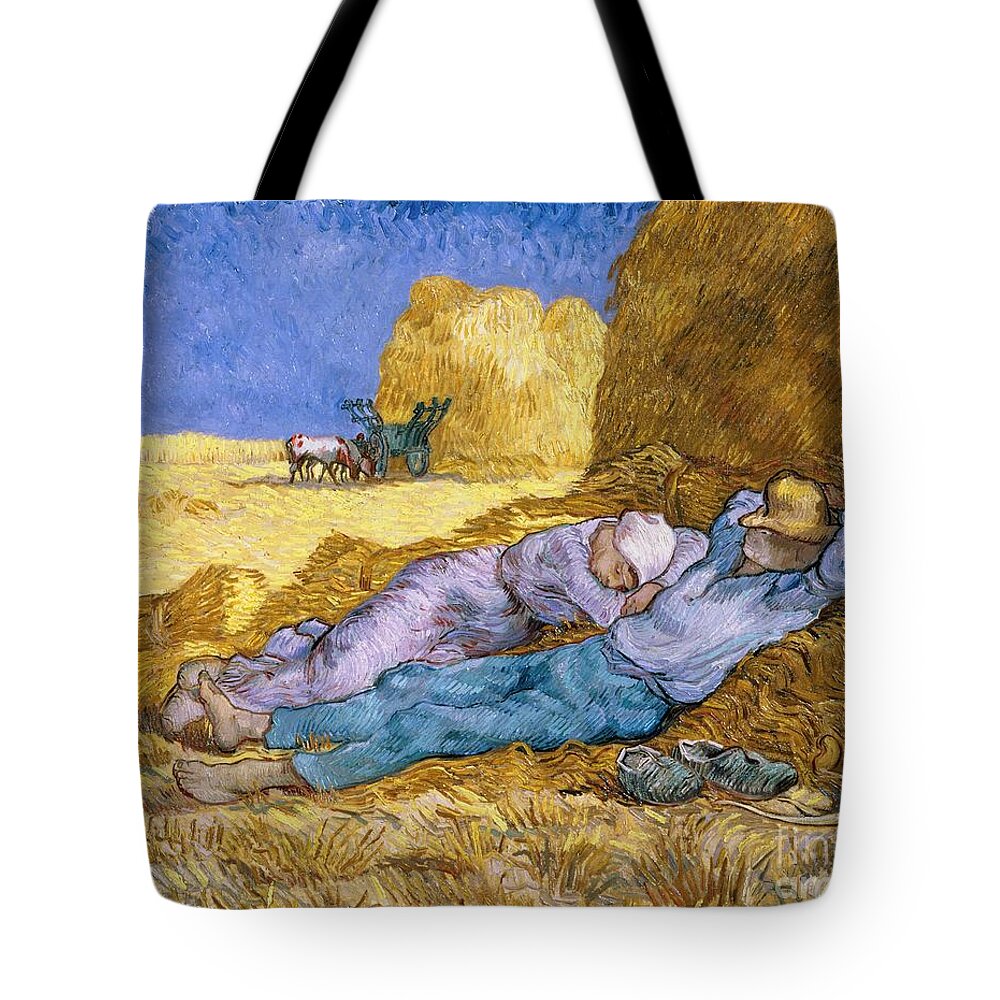 Noon Tote Bag featuring the painting The Siesta by Vincent Van Gogh