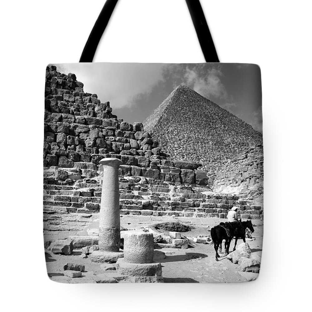 single Column Tote Bag featuring the photograph The Single Column by Donna Corless