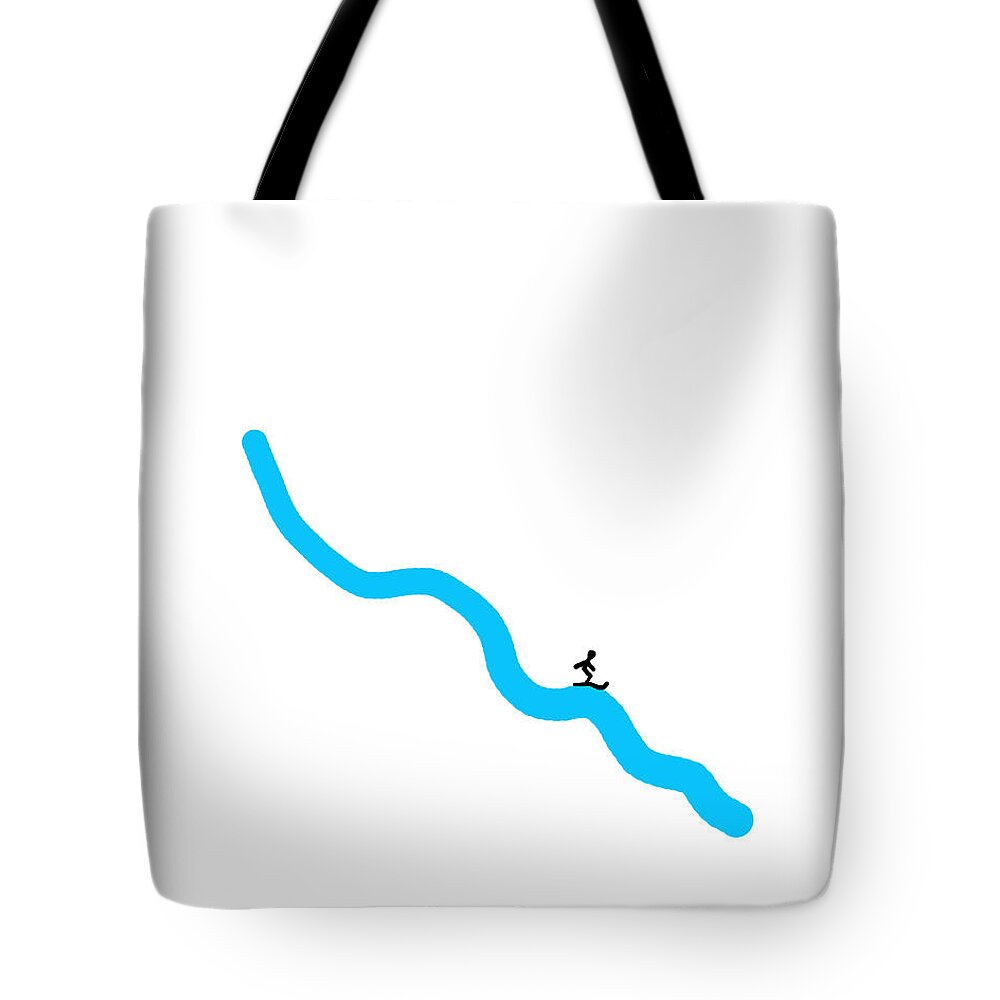 Abstract In The Living Room Tote Bag featuring the digital art The Skier by David Bridburg