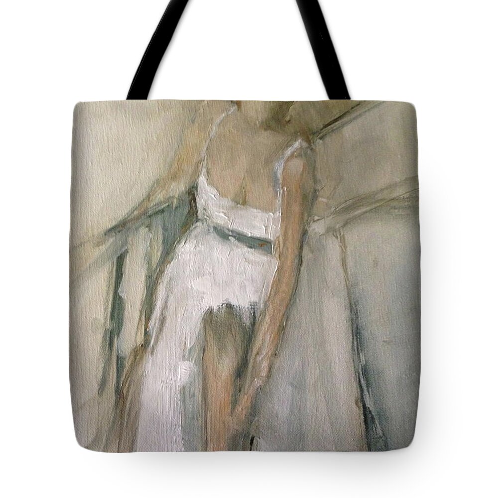 Woman Tote Bag featuring the painting The Slipper by Donna Thomas