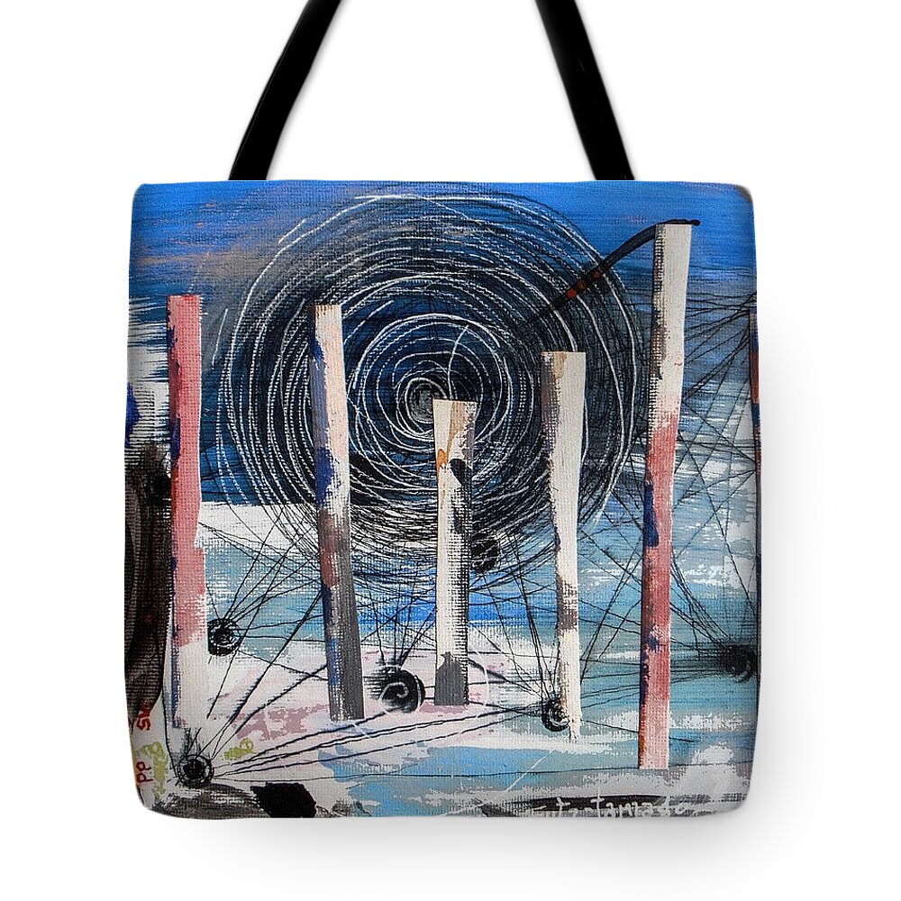Landscape Tote Bag featuring the painting The Slough of South Palm Canyon Drive by Stan Magnan