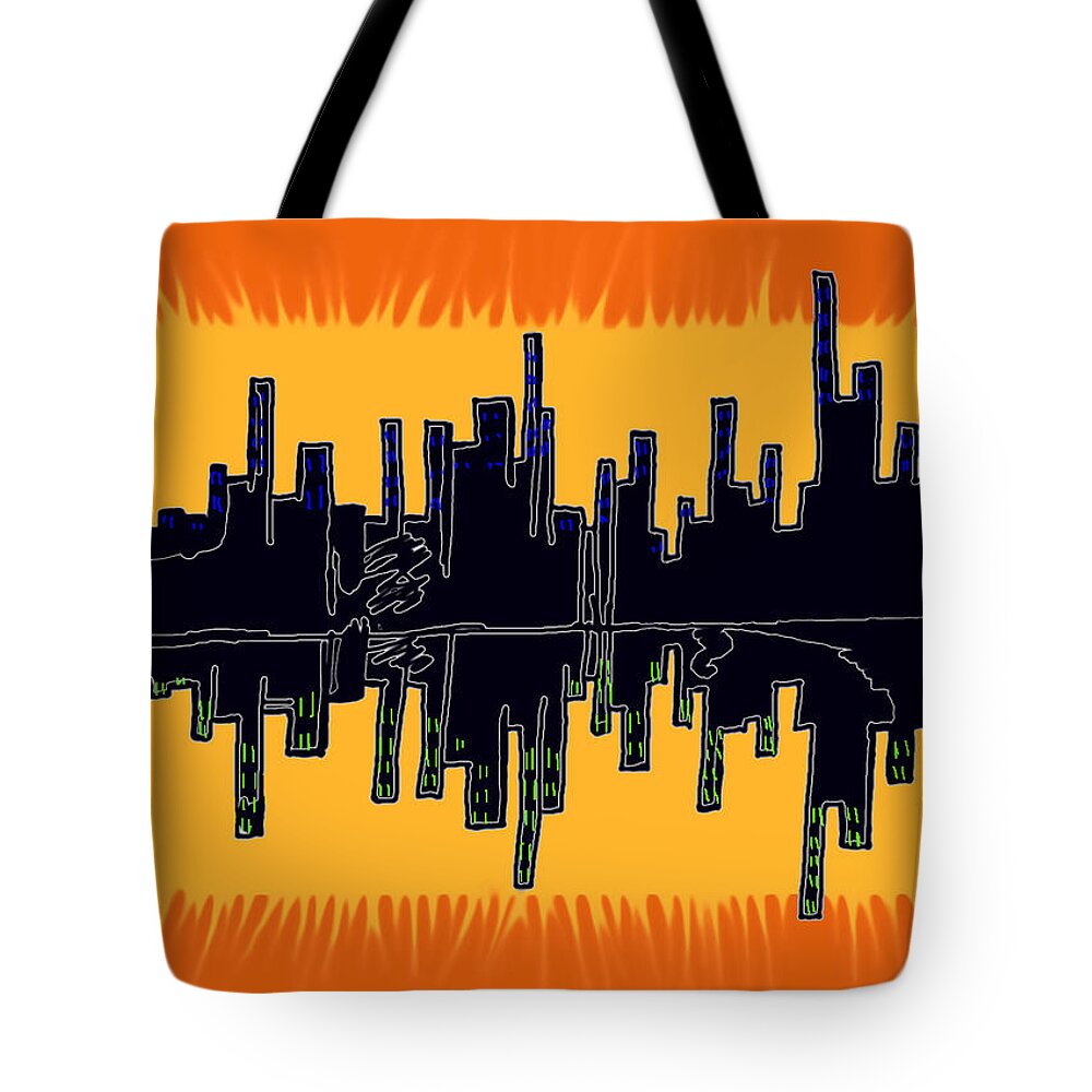 Se-metric Tote Bag featuring the digital art The snowman by Christopher Rowlands