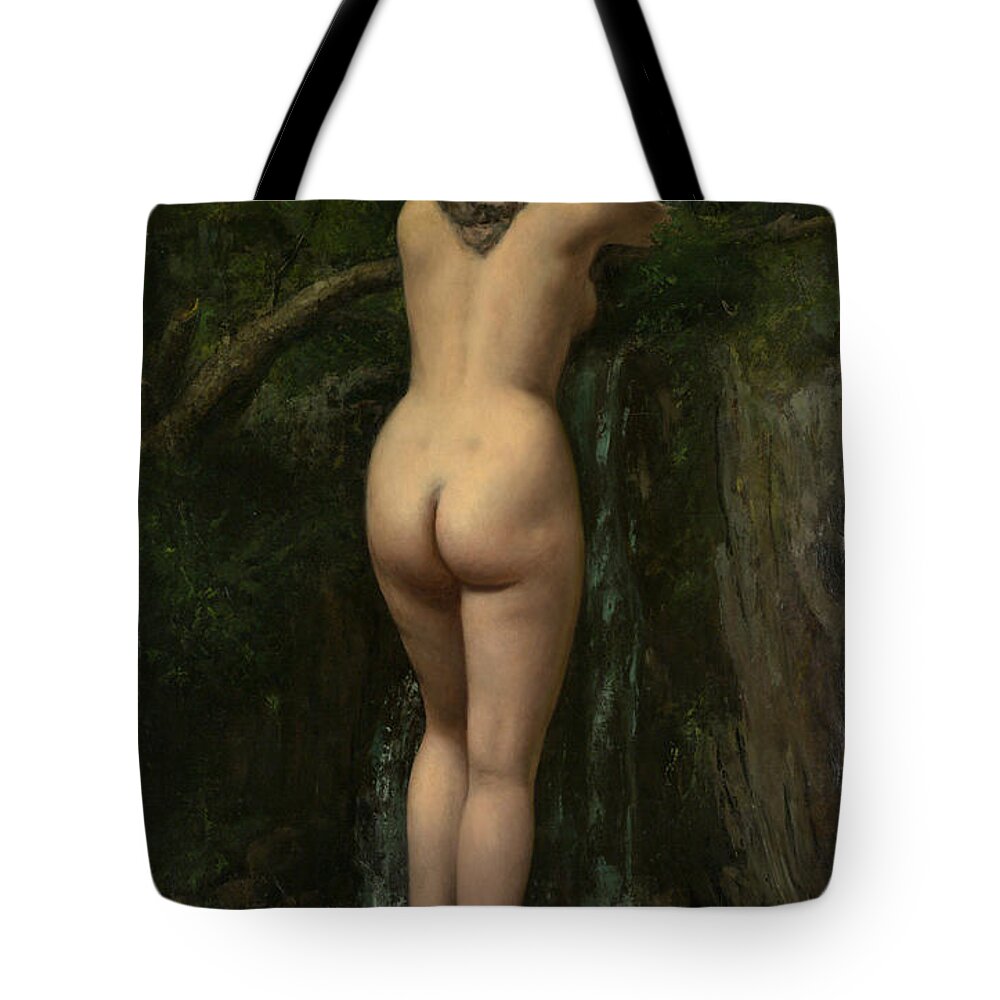 Gustave Courbet Tote Bag featuring the painting The Source, 1862 by Gustave Courbet