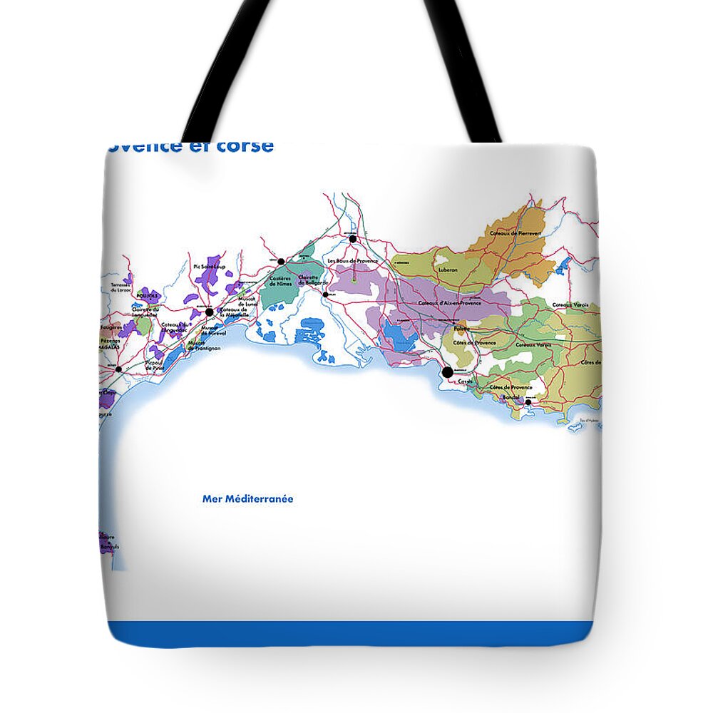 Moore Brothers Wine Company Tote Bag featuring the digital art The South of France by Moore Brothers Wine Company