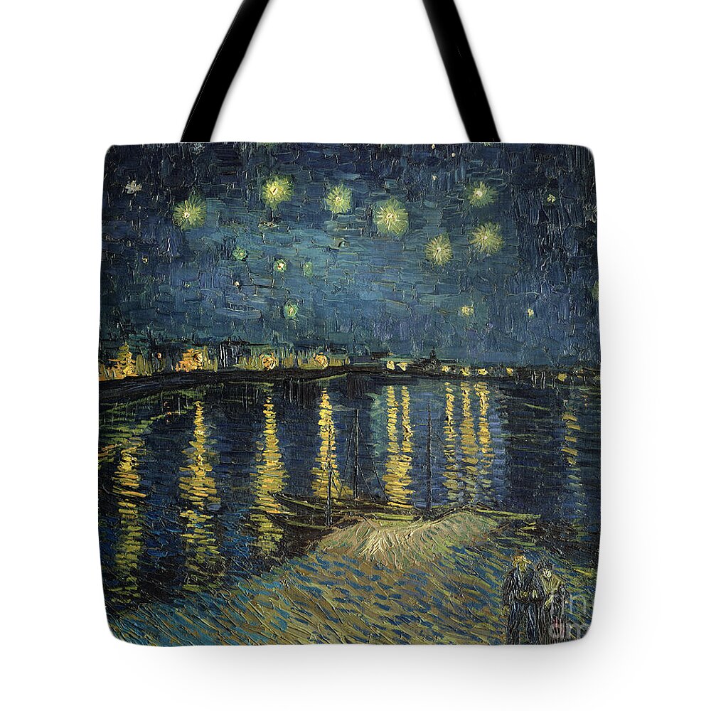 The Tote Bag featuring the painting The Starry Night by Vincent Van Gogh