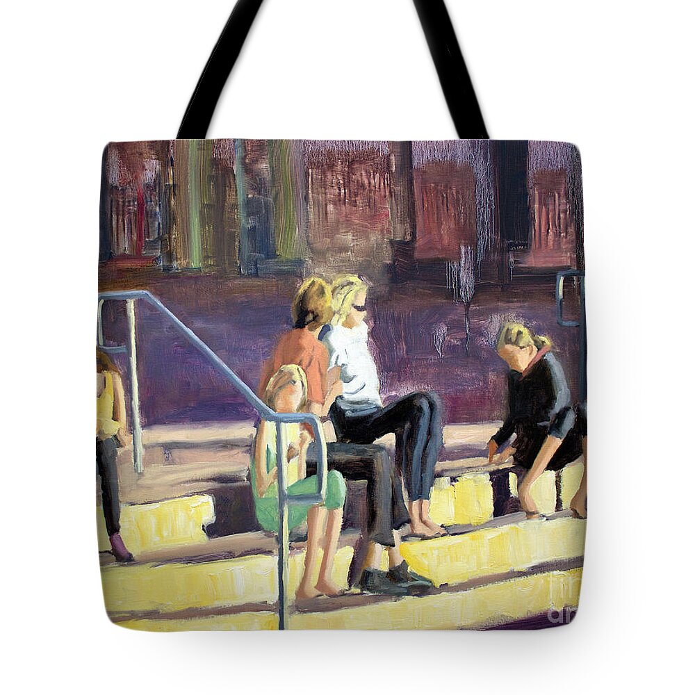 People Tote Bag featuring the painting The steppes by Tate Hamilton