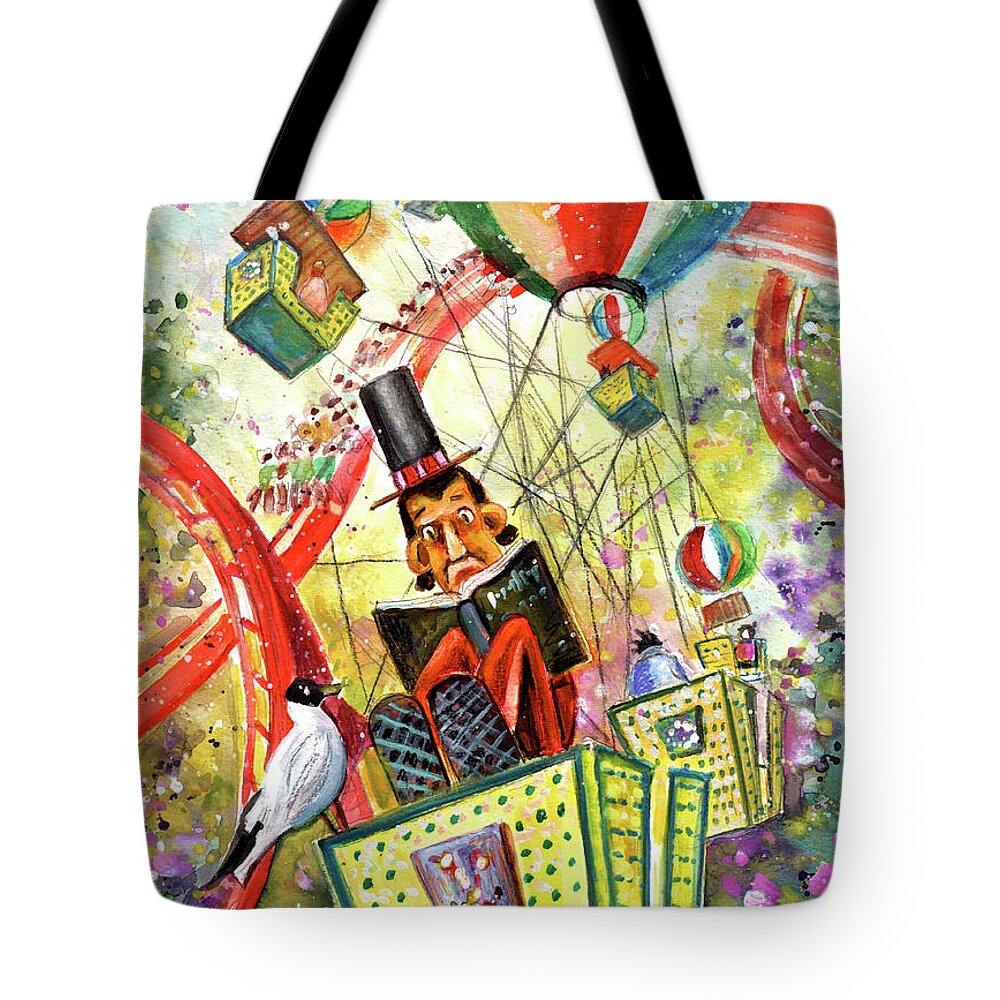 Travel Tote Bag featuring the painting The Storysteller Of Tivoli Gardens by Miki De Goodaboom
