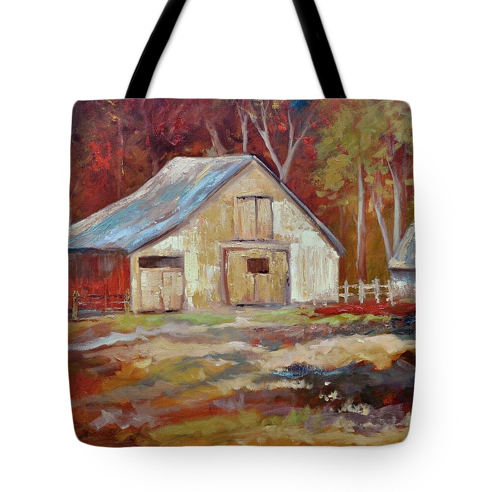 Barns Tote Bag featuring the painting The Studio by Ginger Concepcion