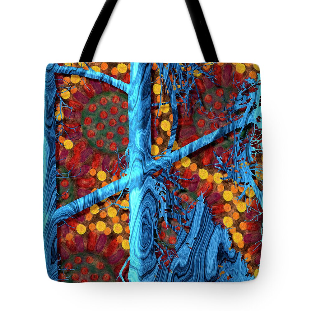 Imaginary Lands Tote Bag featuring the digital art The Summer We Went To Blue Tree by Becky Titus