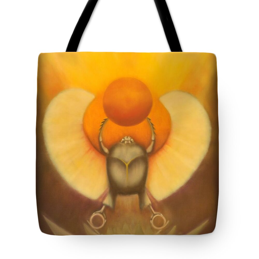 Wicca Prints Tote Bag featuring the painting The Sun at Night by Roger Williamson