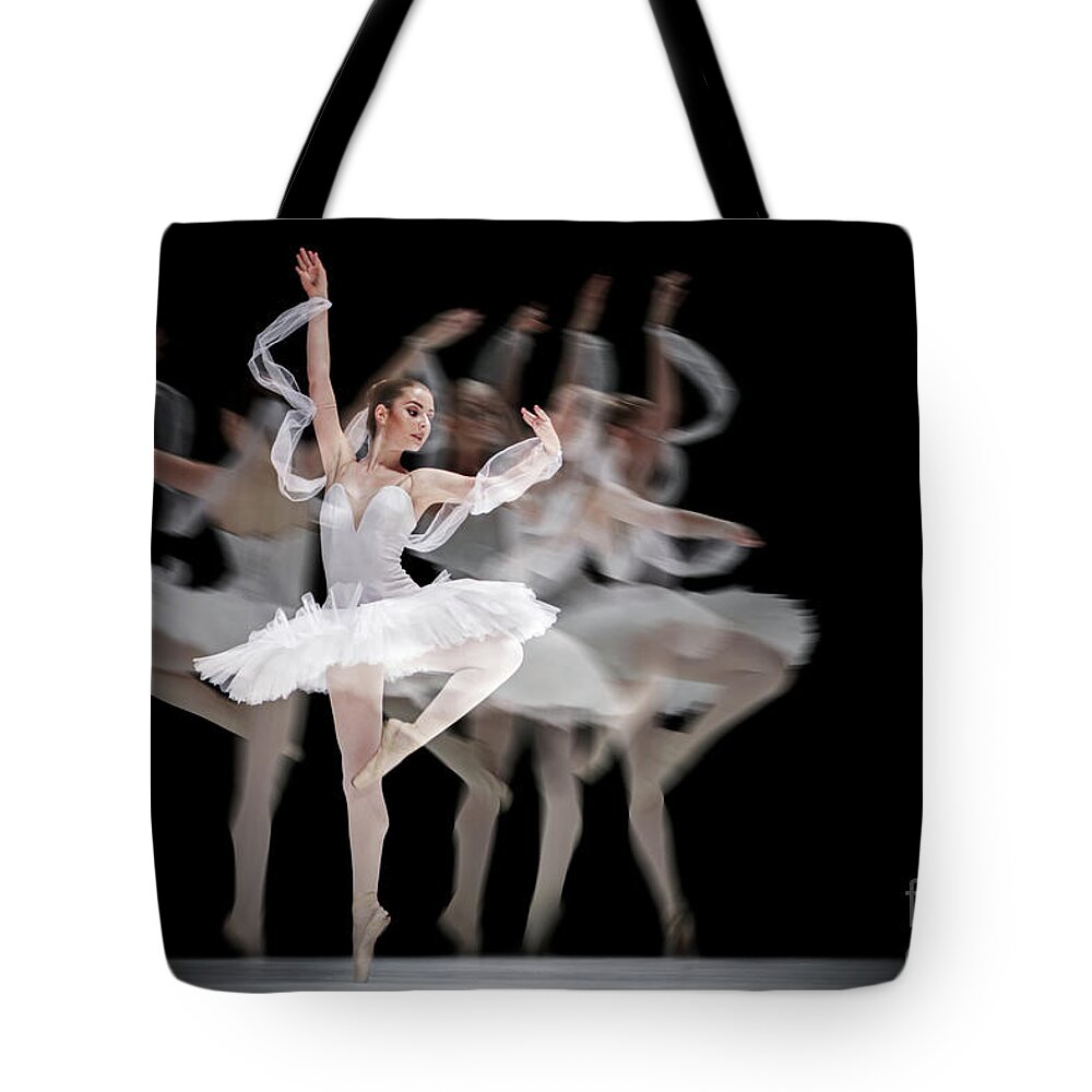 Ballet Tote Bag featuring the photograph The Swan Ballet dancer by Dimitar Hristov