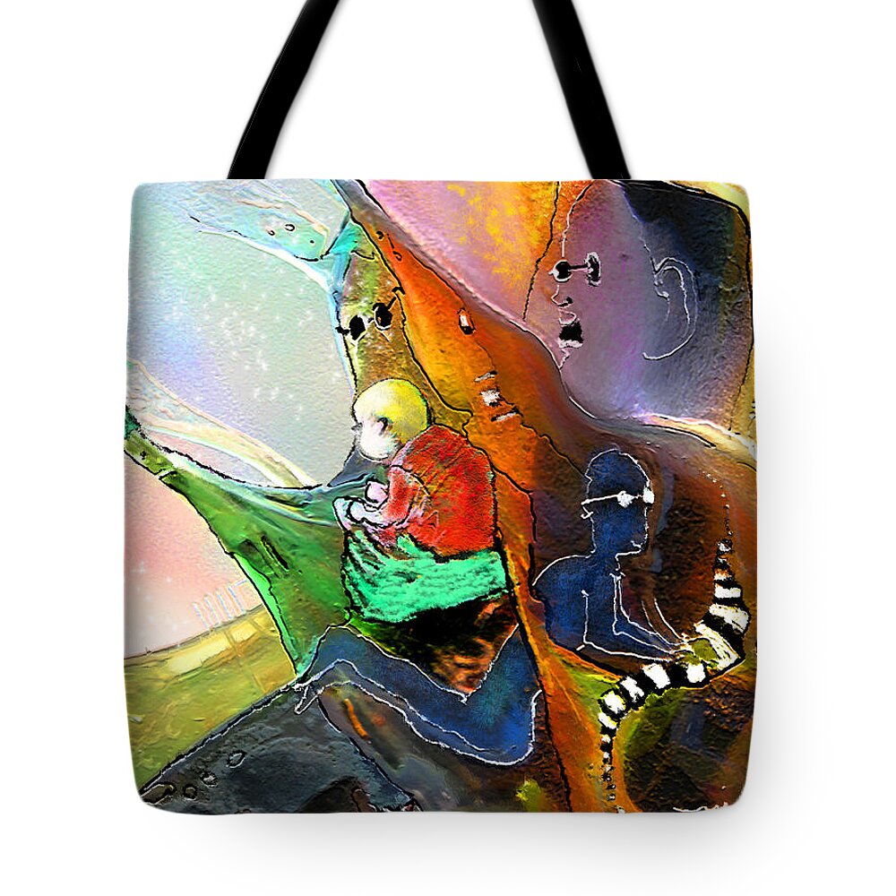 Fantasy Tote Bag featuring the painting The Sweeties 04 by Miki De Goodaboom
