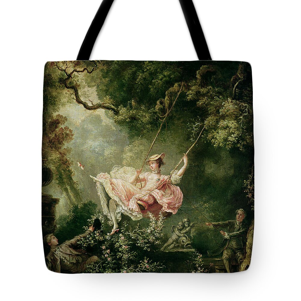 The Tote Bag featuring the painting The Swing by Jean-Honore Fragonard