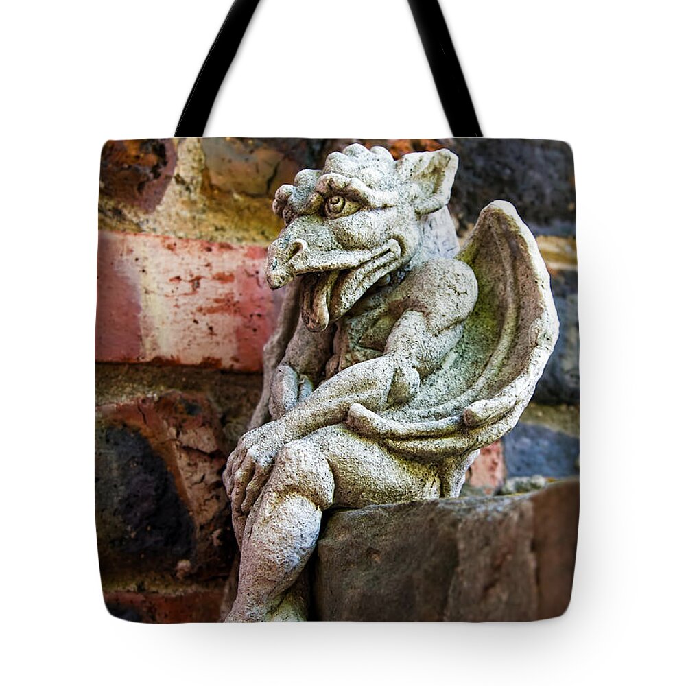 Thinker On A Bad Day Tote Bag featuring the photograph The Thinker on a Bad Day by Gary Holmes