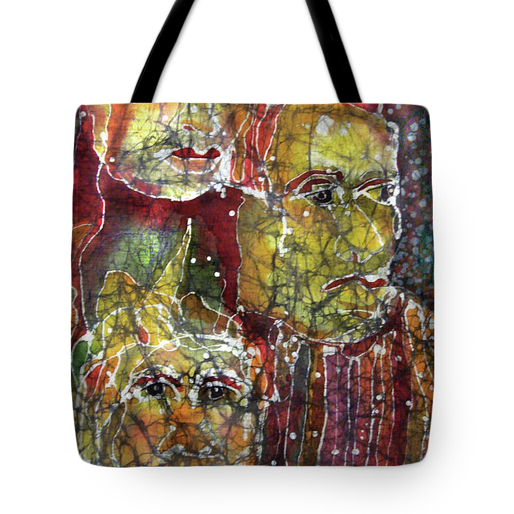 African American Tote Bag featuring the painting The Three Muses by Cora Marshall
