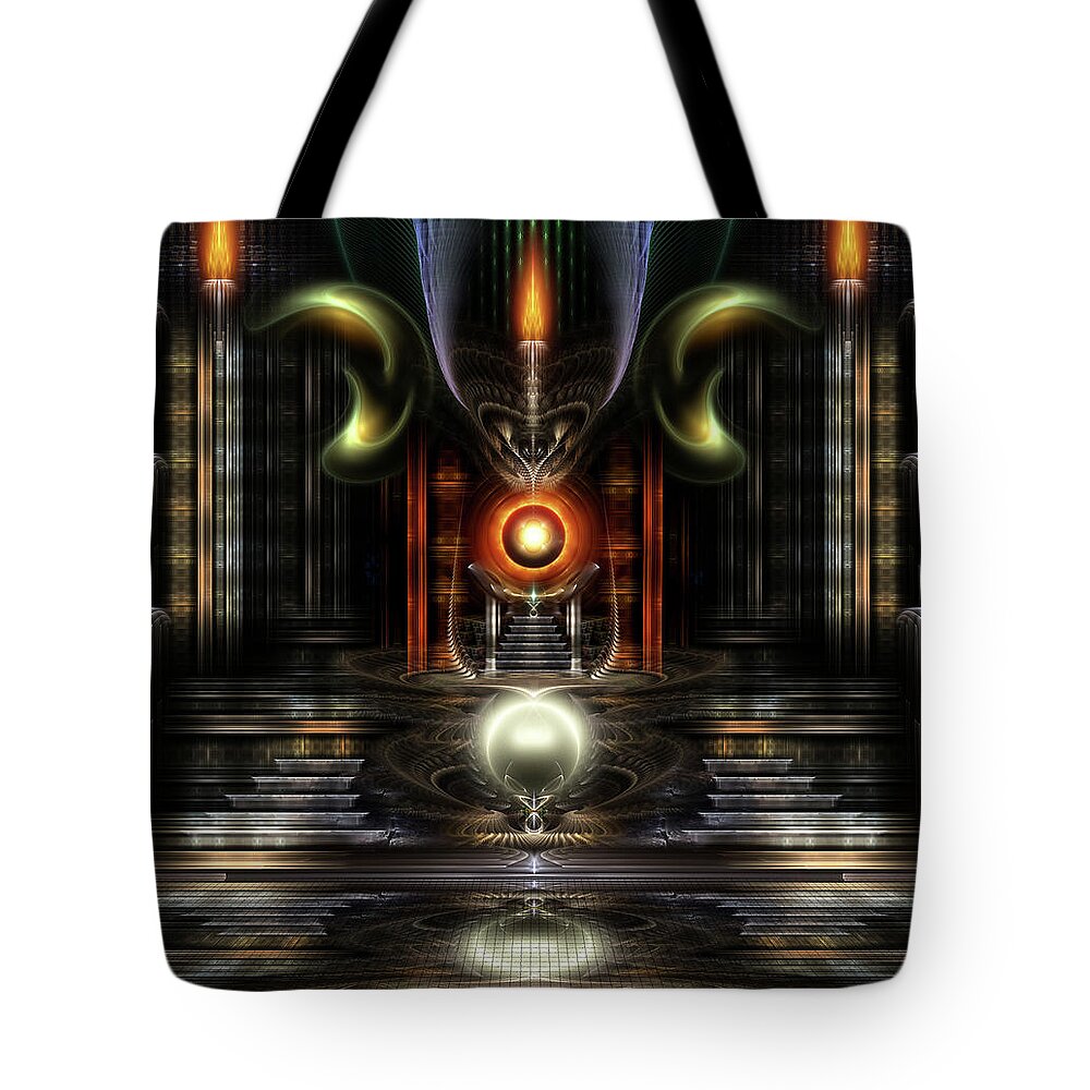 Throne Room Tote Bag featuring the digital art The Throne Room by Rolando Burbon
