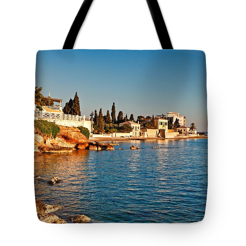 Architecture Tote Bag featuring the photograph The town of Spetses island - Greece by Constantinos Iliopoulos