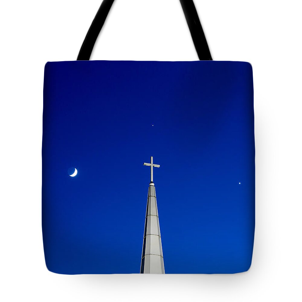 Moon Tote Bag featuring the photograph The Trinity by Charles Hite
