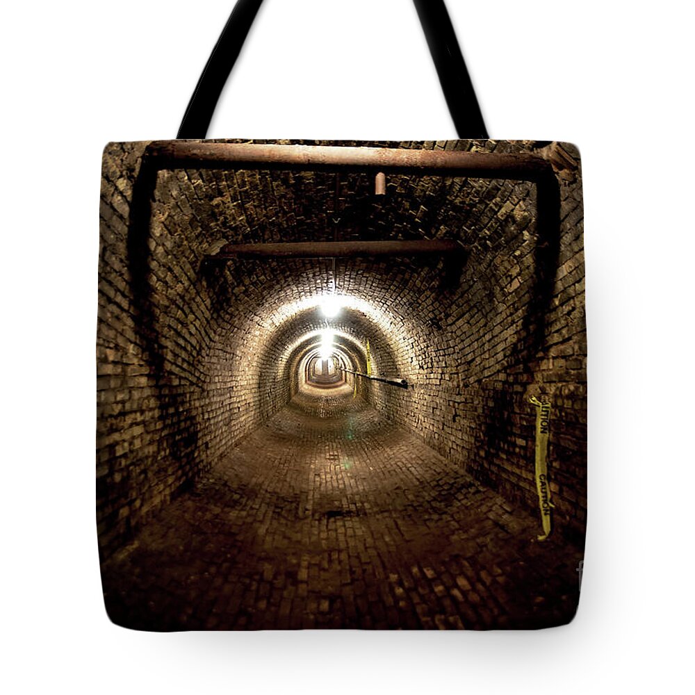Traverse City State Hospital Tote Bag featuring the photograph The Tunnel by Randall Cogle