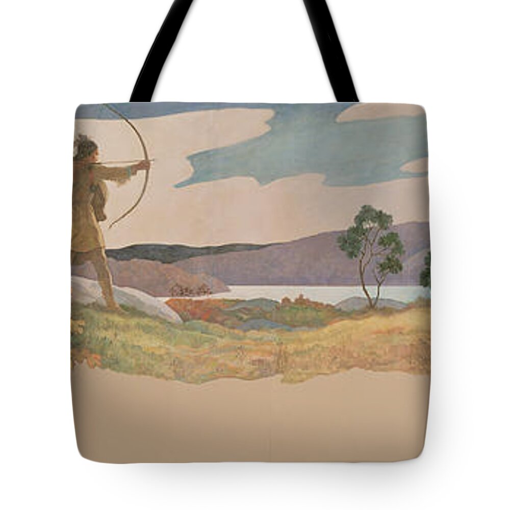 Thanksgiving Tote Bag featuring the painting The Turkey Hunters by Newell Convers Wyeth