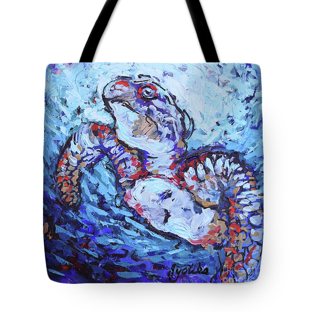  Tote Bag featuring the painting The Turtle by Jyotika Shroff