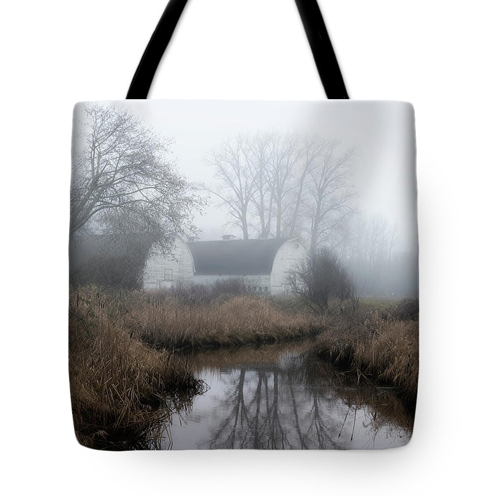 Twin Barns Tote Bag featuring the photograph The Twin Barns of Nisqually by Ryan Manuel