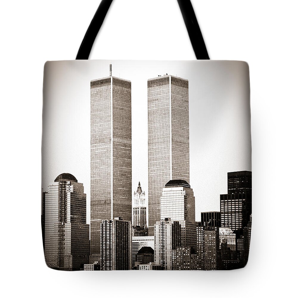 Twin Towers Tote Bag featuring the photograph The Twin Towers by Frank Winters