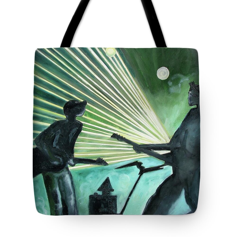 Music Tote Bag featuring the painting The Um Experience number one by Patricia Arroyo
