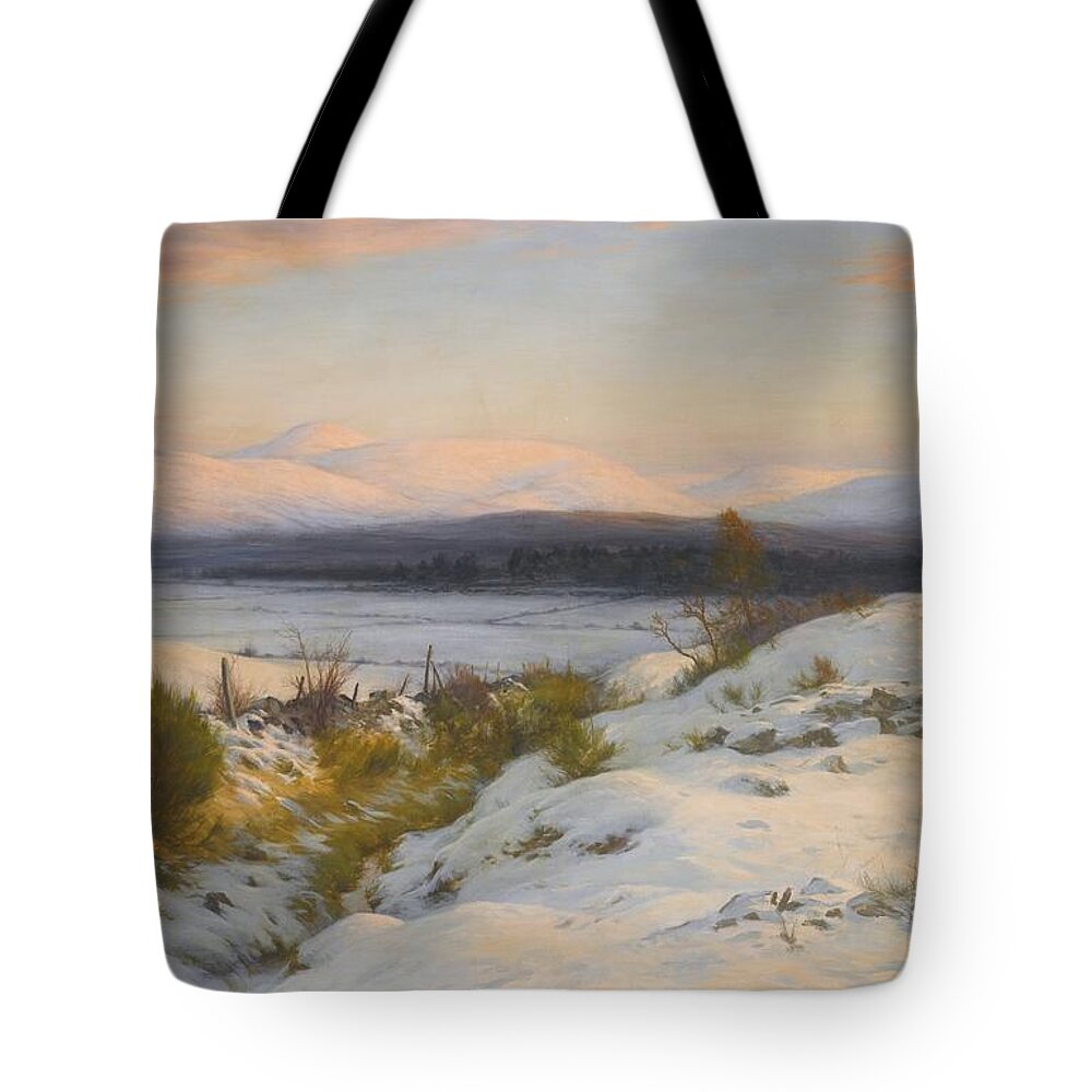 Joseph Farquharson Tote Bag featuring the painting The Valley Of The Feugh by MotionAge Designs