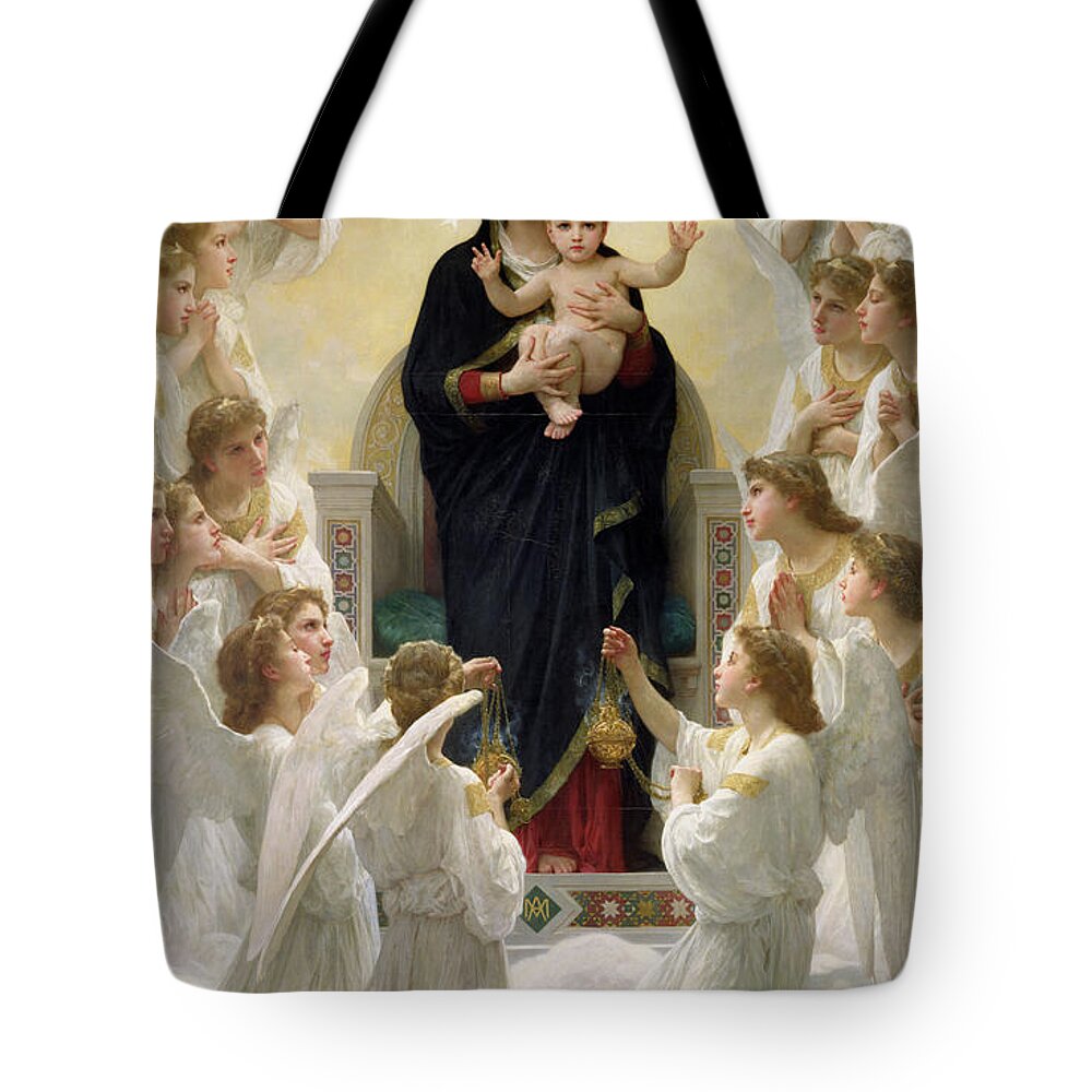 The Tote Bag featuring the painting The Virgin with Angels by William-Adolphe Bouguereau