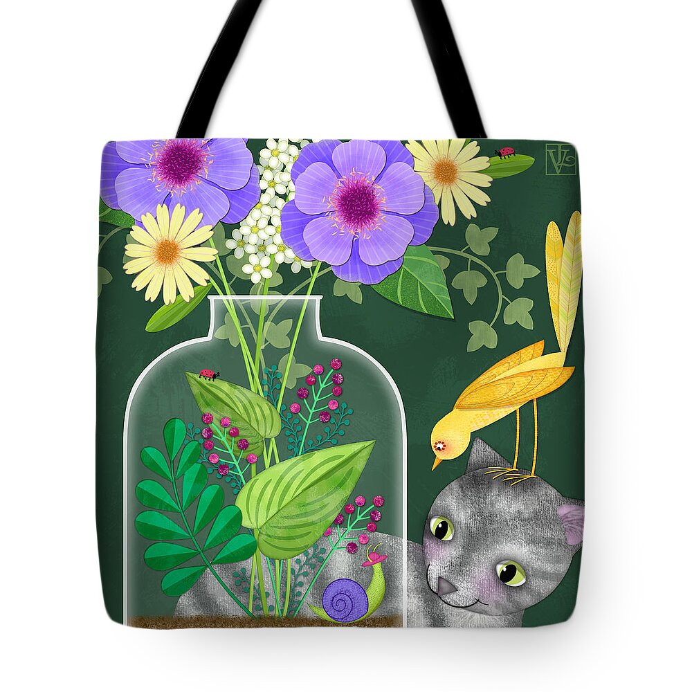 Still Life Tote Bag featuring the digital art The Visitors by Valerie Drake Lesiak