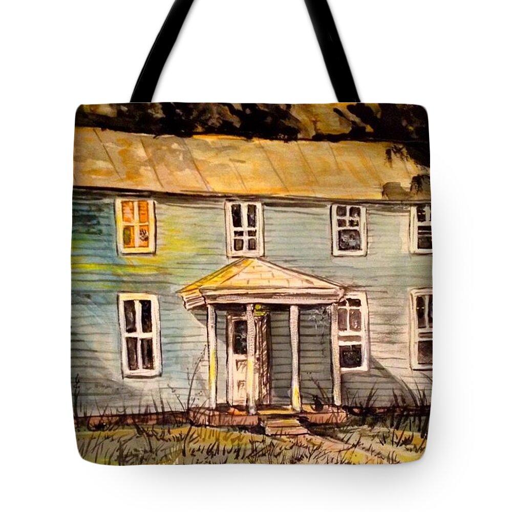 Ruins Tote Bag featuring the painting The Watchers by Alexandria Weaselwise Busen