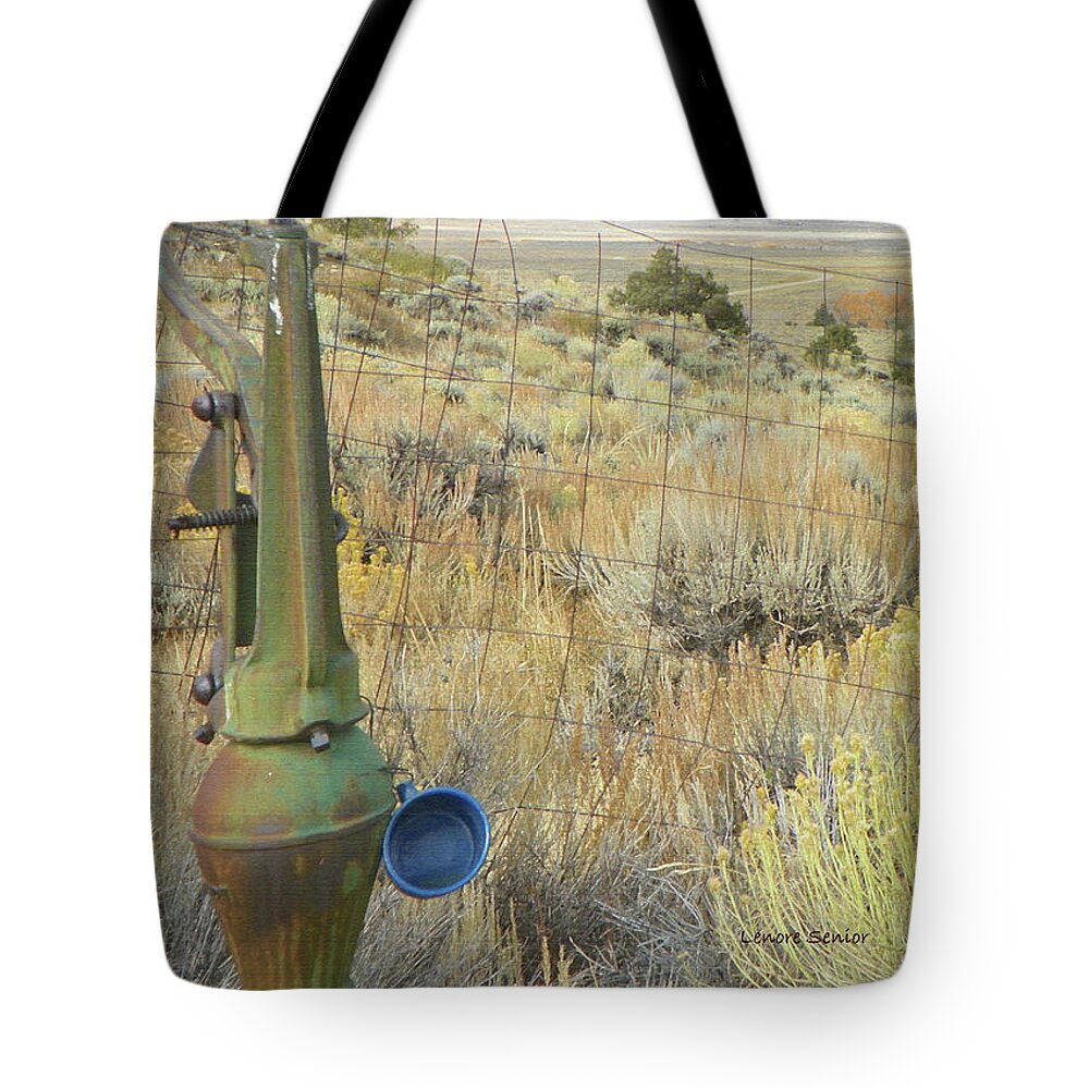 Expressive Tote Bag featuring the photograph The Water Pump by Lenore Senior