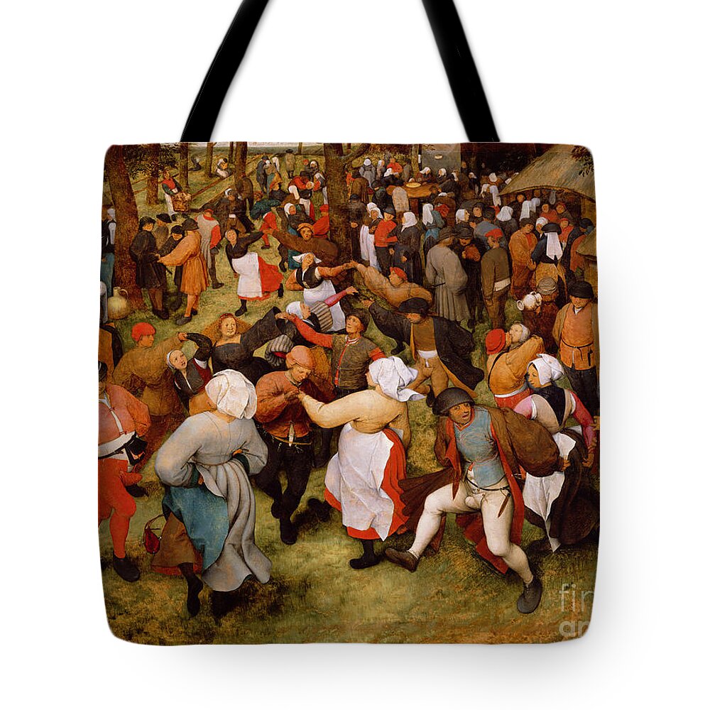 The Tote Bag featuring the painting The Wedding Dance by Pieter the Elder Bruegel