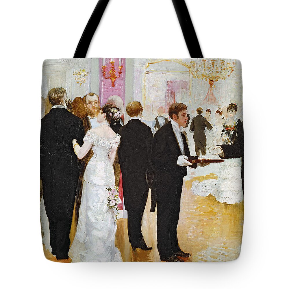 The Wedding Reception Tote Bag featuring the painting The Wedding Reception by Jean Beraud