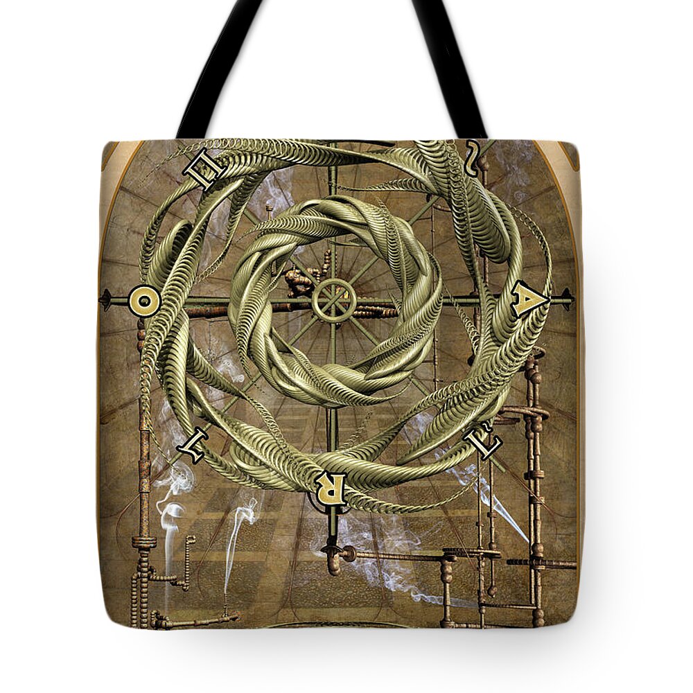 Magic Tote Bag featuring the digital art The Wheel of Fortune by John Edwards