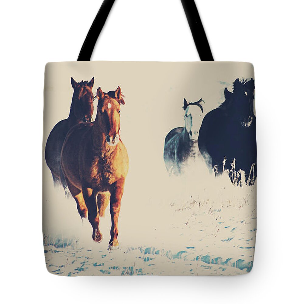Horses Tote Bag featuring the photograph The Whistled by J C
