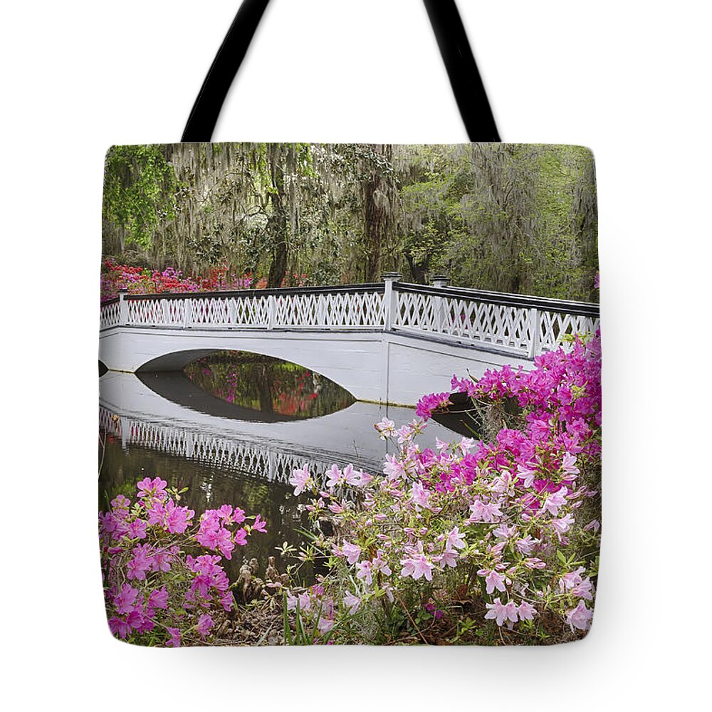 Nature Tote Bag featuring the photograph The White Bridge by Jim Miller