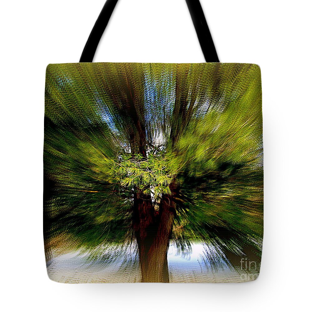 Tree Tote Bag featuring the photograph The Wind by Elfriede Fulda