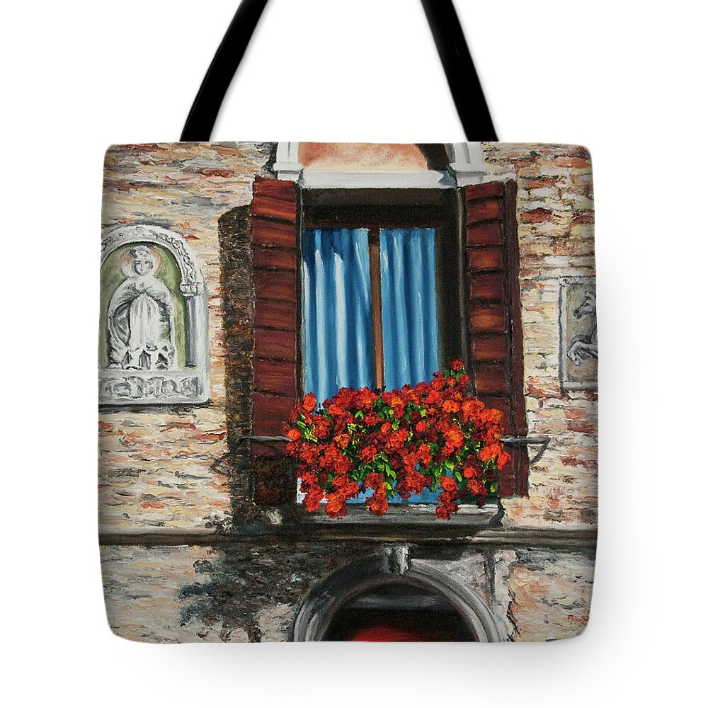 Window Paintings Tote Bag featuring the painting The Window by Charlotte Blanchard