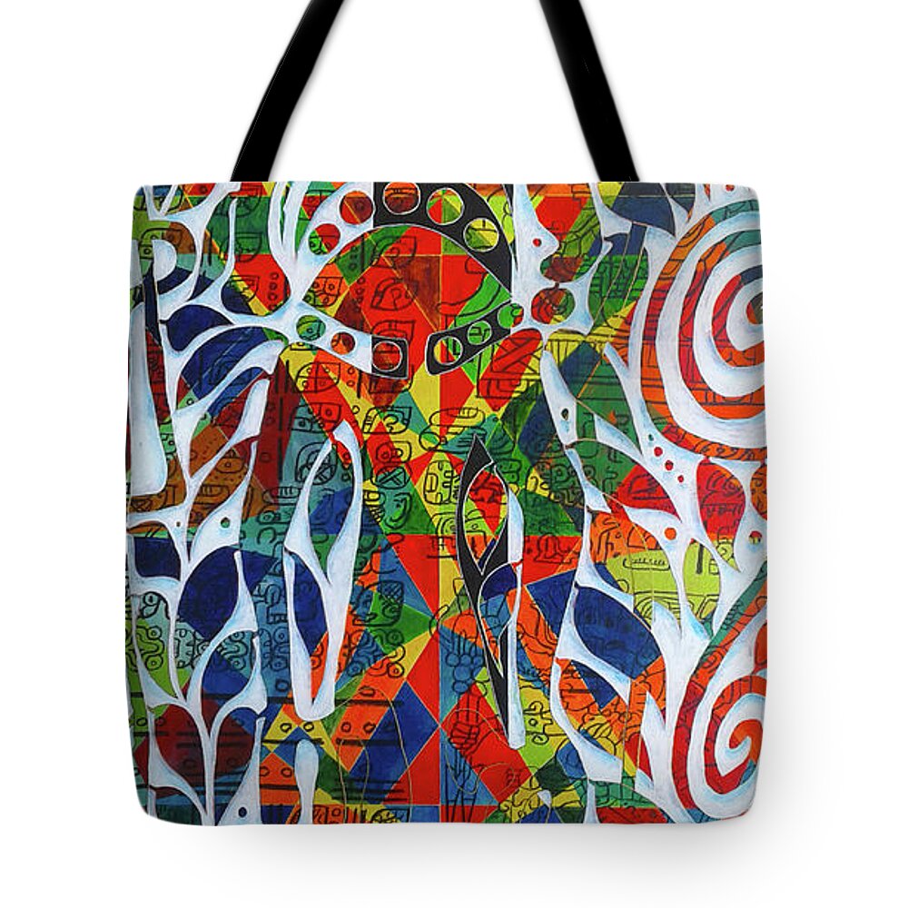 Guadeloupe Tote Bag featuring the painting The Wisdom Master by Jocelyn AKWABA-MATIGNON