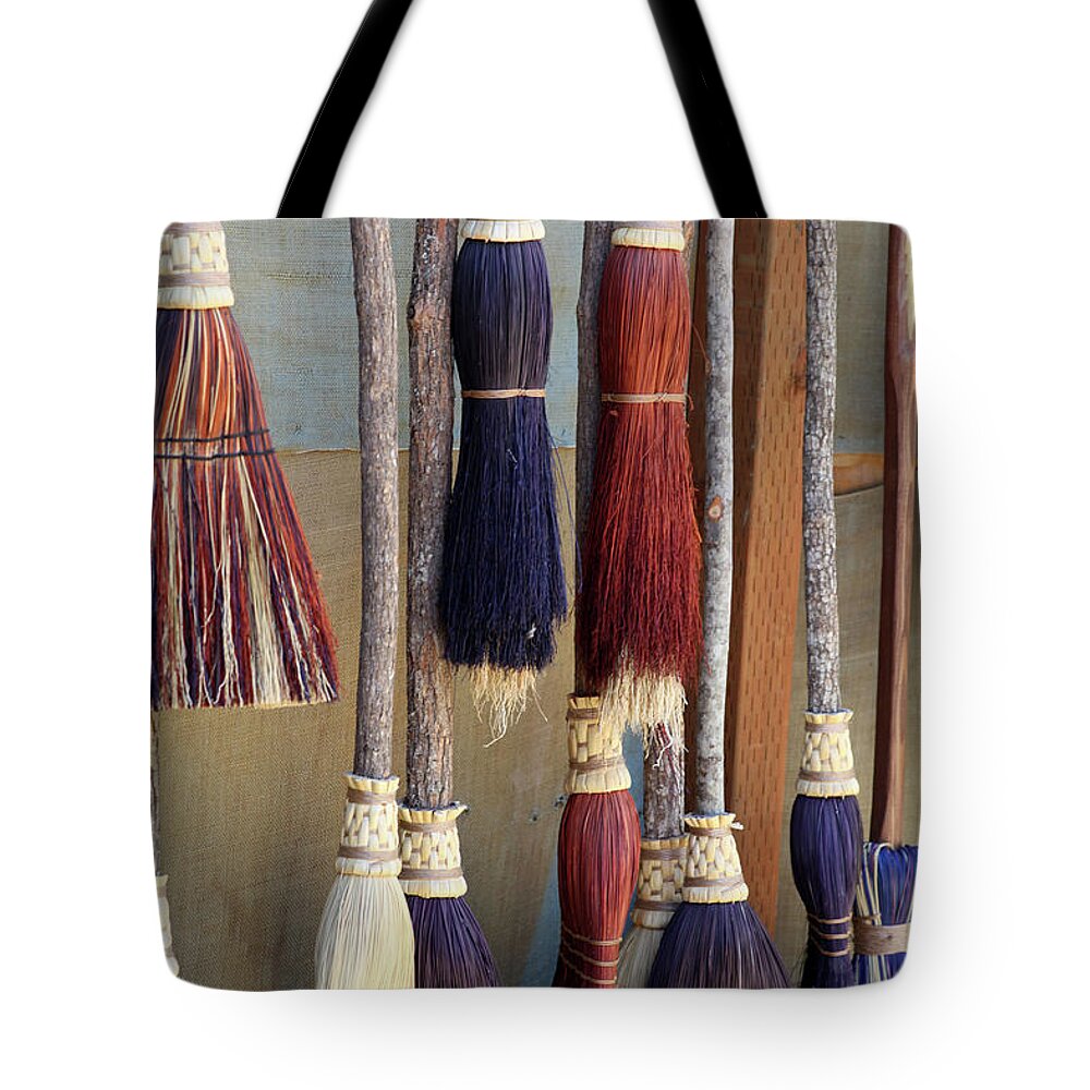 Brooms Tote Bag featuring the photograph The Witches Brooms by Portraits By NC