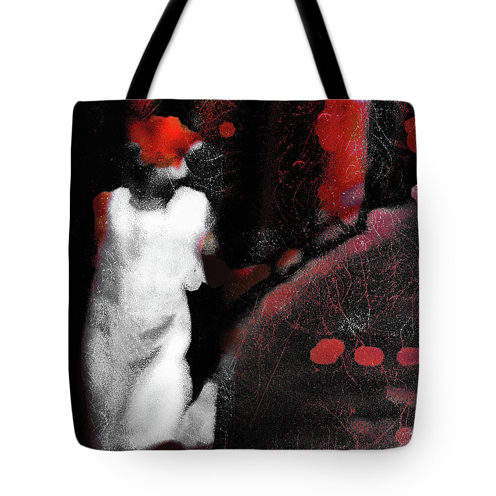 Woman Tote Bag featuring the photograph The woman with the white dress by Gabi Hampe