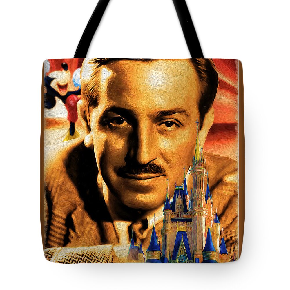 Painting Tote Bag featuring the painting The World Of Walt Disney by Ted Azriel