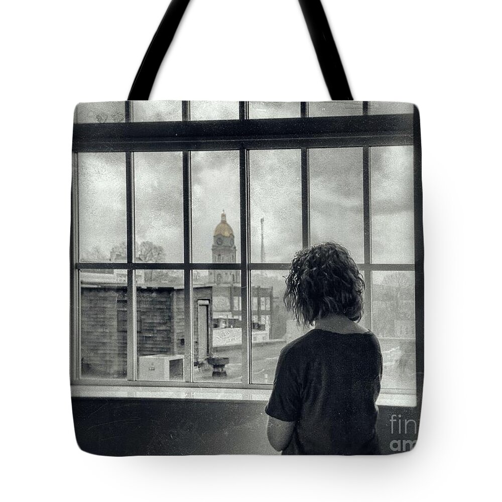 Photograph Tote Bag featuring the photograph The World Outside My Window by Laurinda Bowling