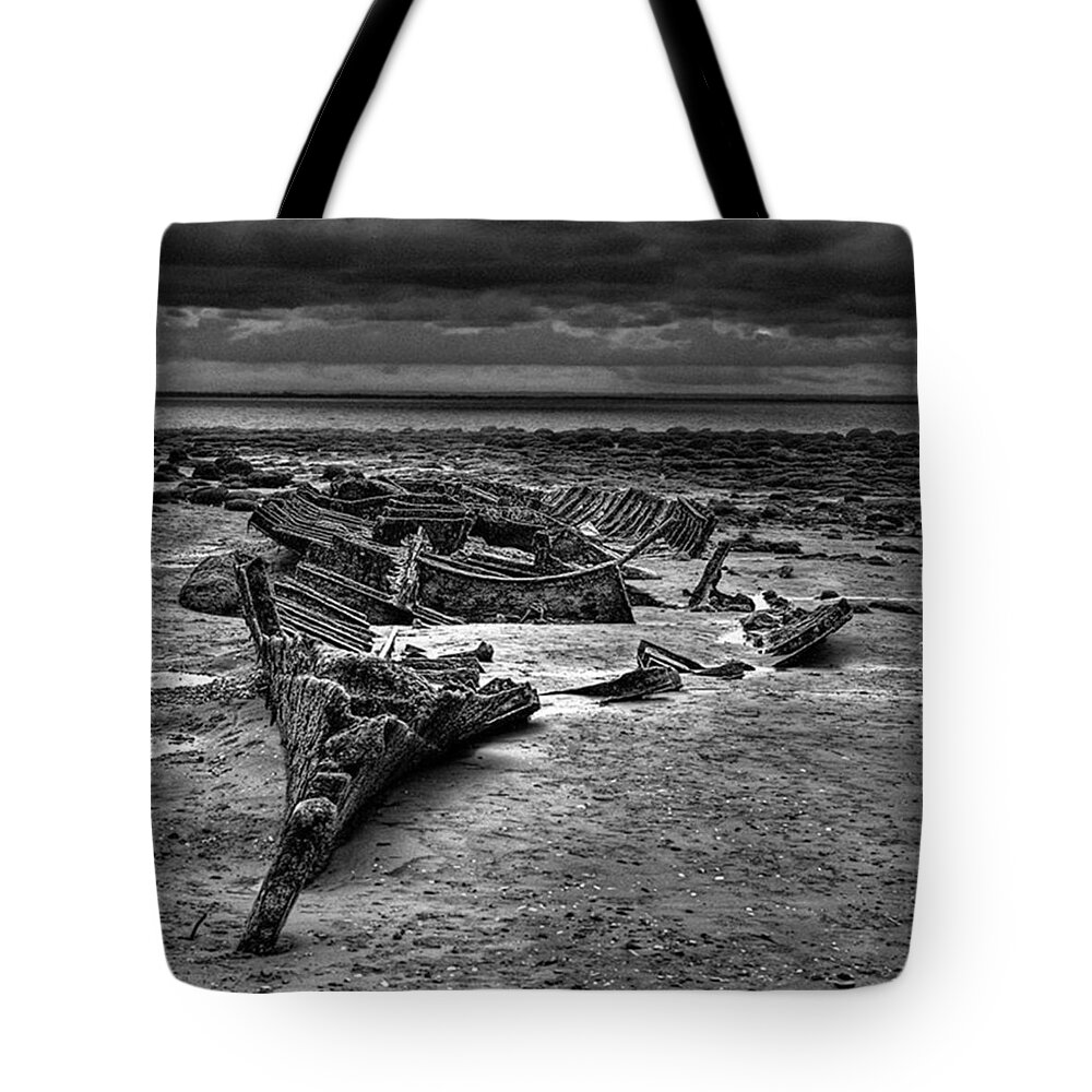Trawler Tote Bag featuring the photograph The Wreck Of The Steam Trawler by John Edwards