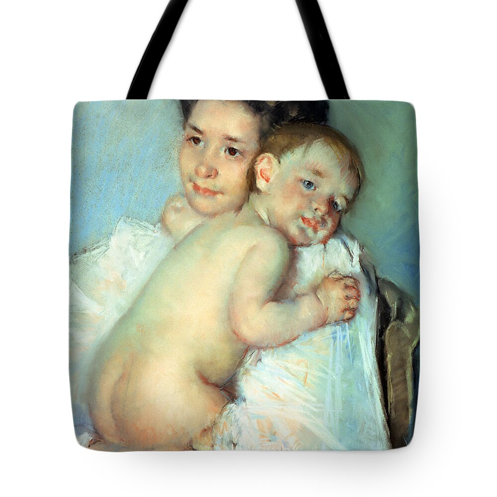 The Tote Bag featuring the painting The Young Mother by Mary Stevenson Cassatt